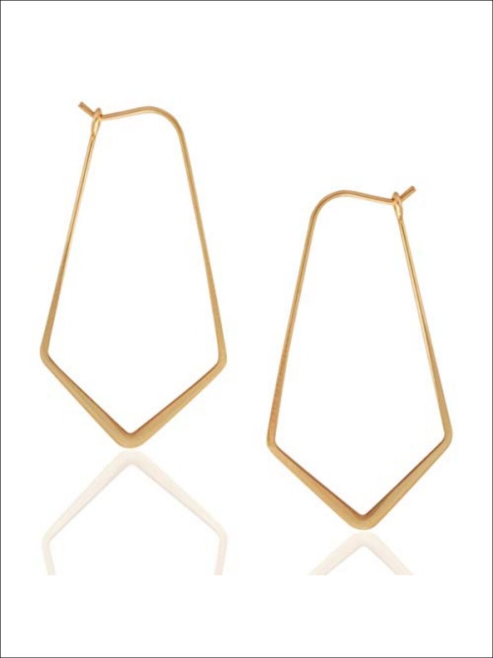 Geometric Threader Hoop Earrings 18K Gold Plated Thin Wire Dangle